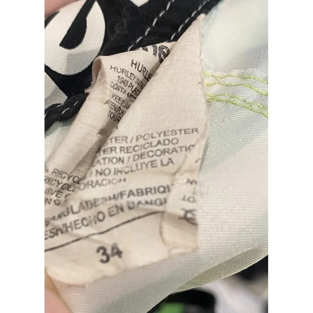 hurley swim trunks 34 Green Striped